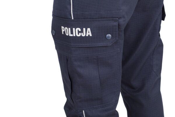 Spodnie przejściowe rip-stop, policja, kieszeń boczna z napisem