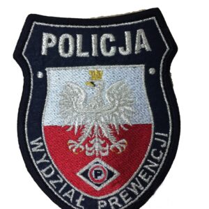 Emblemat policyjny z flagą - Wydział Prewencji