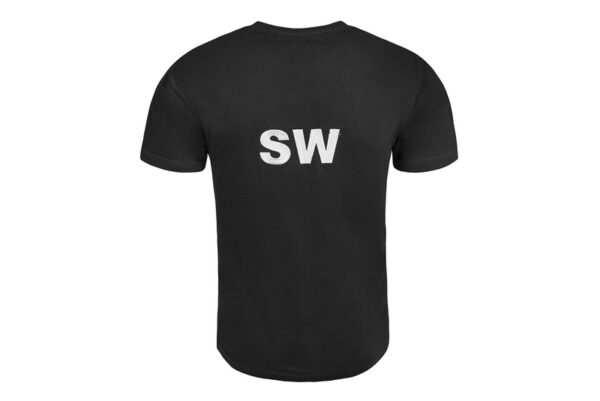 Czarna bawełniana koszulka SW, tył